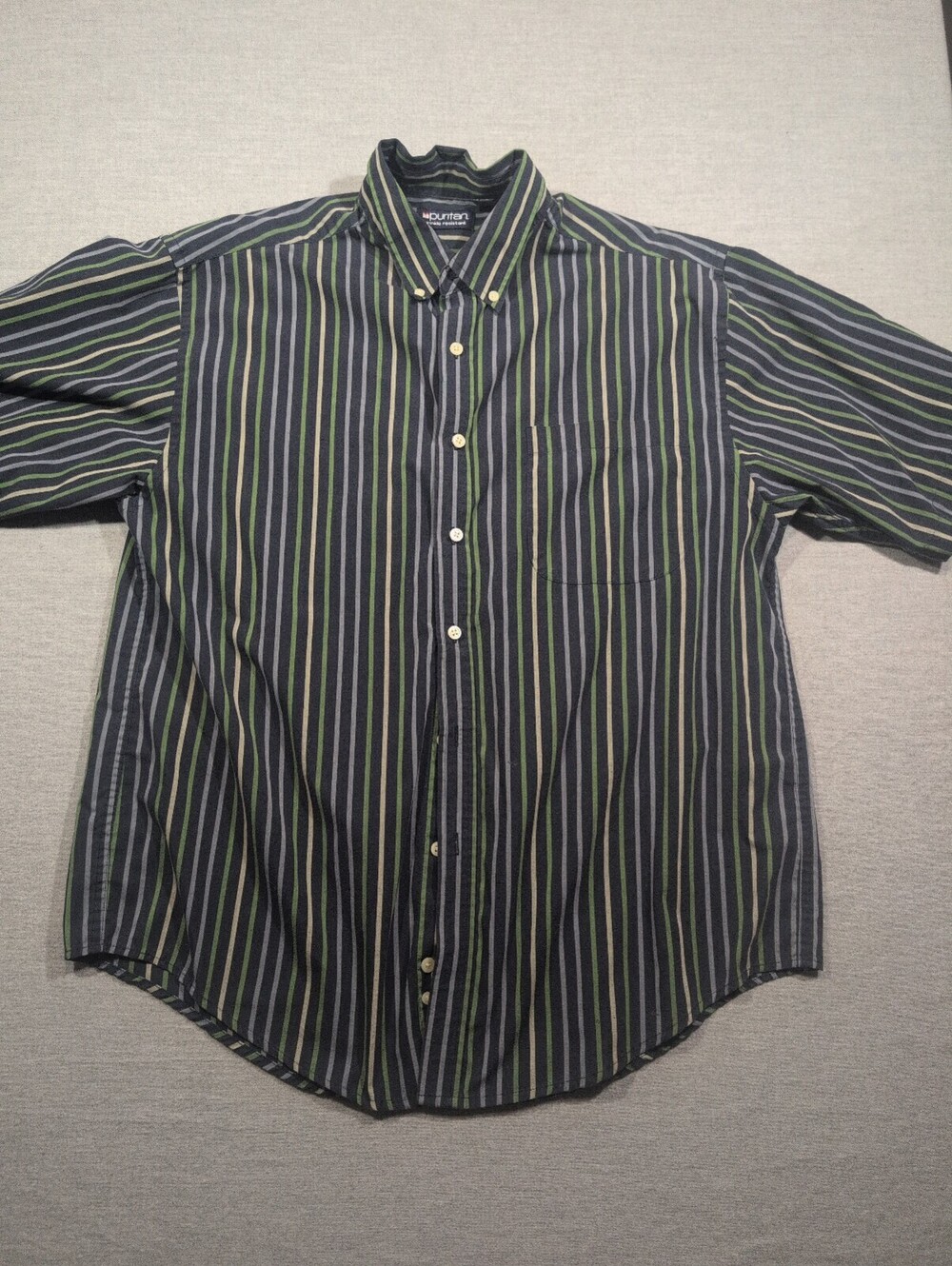 Puritan striped button-front shirt